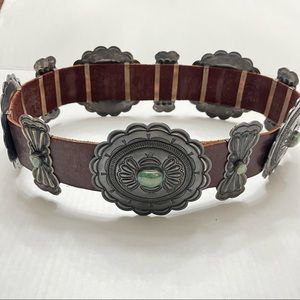 Vintage Brown Concho Belt Gemstone Setting
